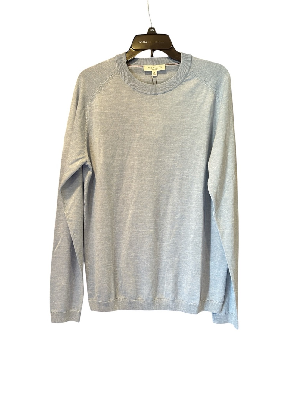 NWT Jack Victor Bailey Sweater Mens Medium Sky Blue Merino Wool Silk Linen Luxe
